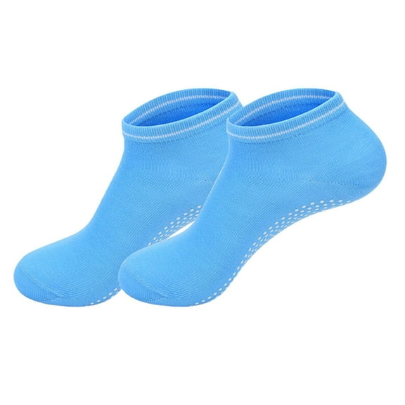LEKODE Non Slip Socks for Women Moisturizing Socks Grippy Socks Woman Mens Sock Ankle Socks for Men Socks Men Comfy Socks Light Blue One Size