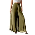 thumbnail image 1 of LEKODE Pants for Women Moisture Wicking Pants Women Wide Leg Pants Woman Plus Size Pants Soft Pants for Women Running Pants Women High Waisted Pants for Women Blackish Green L, 1 of 4