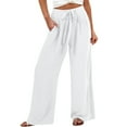 thumbnail image 1 of LEKODE Pants Women Plus Size Pants High Waisted Pants for Women Summer Pants for Women Womens Bootcut Dress Pants Beach Pants for Women Tall Pants for Women Long White 2XL, 1 of 6