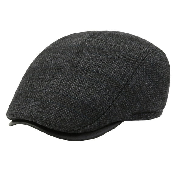 LEKODE Paperboy Hats for Men Flat Cap Warm Hats for Women Beret Hats for Men Paperboy Hat Mens Beret Hat for Men Black M
