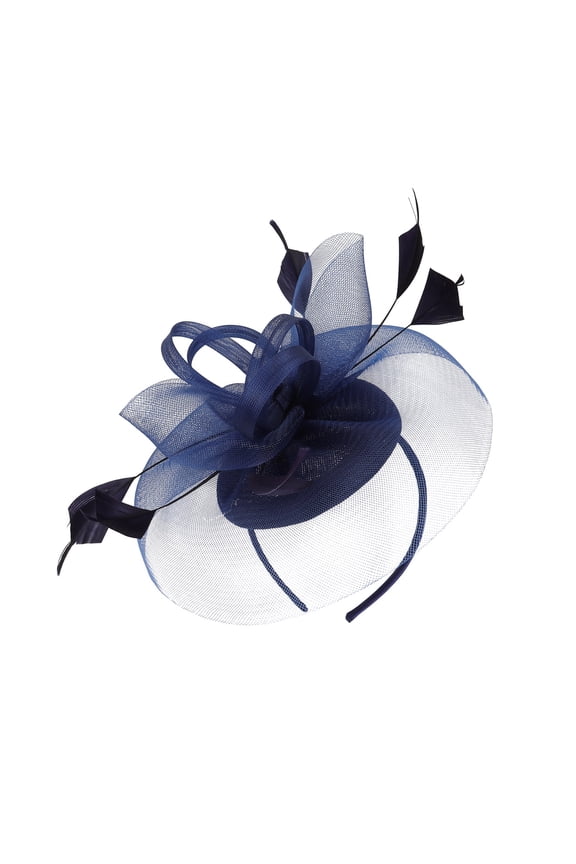 Party Hats Fascinator Hat Feather Headpiece Fascinator for Women Fasteners Hats for Women Feather Headband Tea Hats Navy One Size