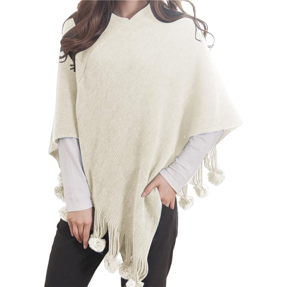 LEKODE Ponchos for Women Winter Ponchos for Women Warm Shawl Wraps for Women Poncho Womens Women's Winter Scarves Shawl Women Scarf Womens White One Size