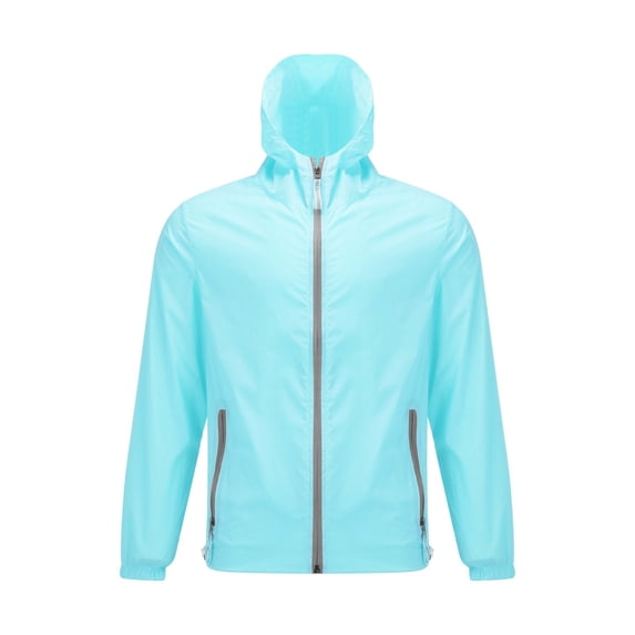 LEKODE Rain Jacket Women Wind Breaker Jacket Womens Dustproof Lightweight Jacket Loose Windproof Trench Coats Packable Wind Breaker Waterproof Jacket Daily Wear Blue 3XL