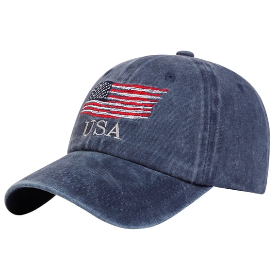 LEKODE Retro Washed Embroidered Hat Baseball Caps Navy One Size