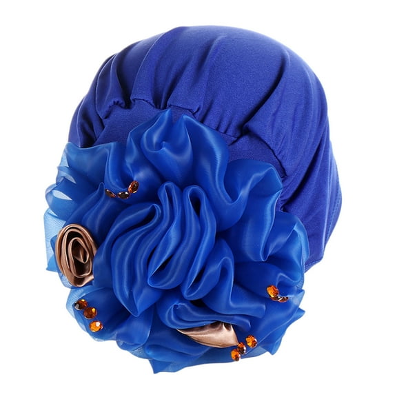 LEKODE Satin Bonnets Satin Skull Cap Boho Accessories Men Hair Cap Silk Lined Scrub Caps Women Hair Wrap Skull Cap for Women Blue One Size