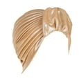 thumbnail image 1 of LEKODE Satin Lined Beanie Turban for Women Satin Bonnets Silk Headwrap Boho Bandeau Silk Cap Summer Beanies for Women Gold One Size, 1 of 3