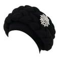 thumbnail image 1 of LEKODE Satin Lined Turban Head Scarves for Women Men Hair Cap Satin Skull Cap Cotton Chemo Caps for Women Women Head Covering Silk Turban for Men Black One Size, 1 of 3
