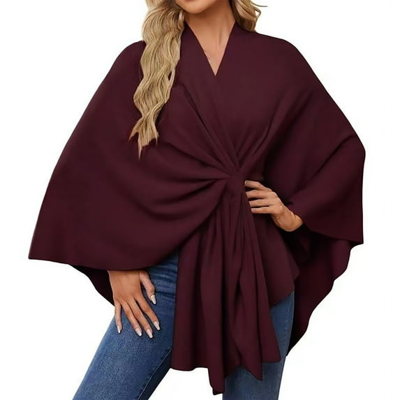 LEKODE Shawl Wraps for Women Ponchos for Women Shawls for Women Bandanas for Women Sheer Scarf Travel Scarf Shawl for Women Wine One Size