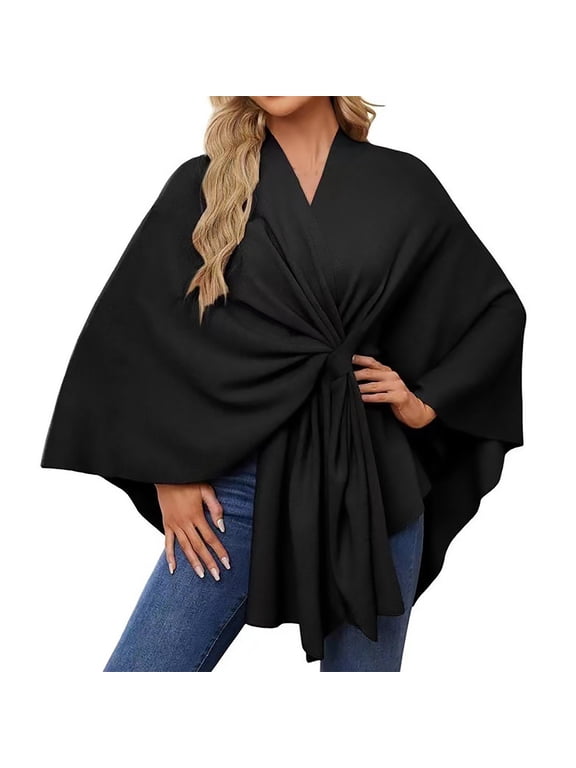 Shawl Wraps for Women Ponchos for Women Shawls for Women Shawl Triangle Shawl Warm Shawl Black One Size