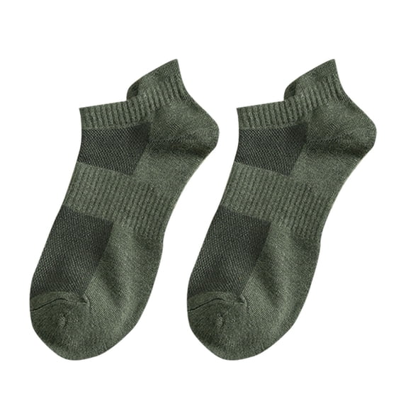LEKODE No Show No Slip Socks Men Running Invisible Liner Socks Low Cut Ankle Work Out Socks No Show Athletic Socks Running Socks Short Casual Cotton Socks Green A