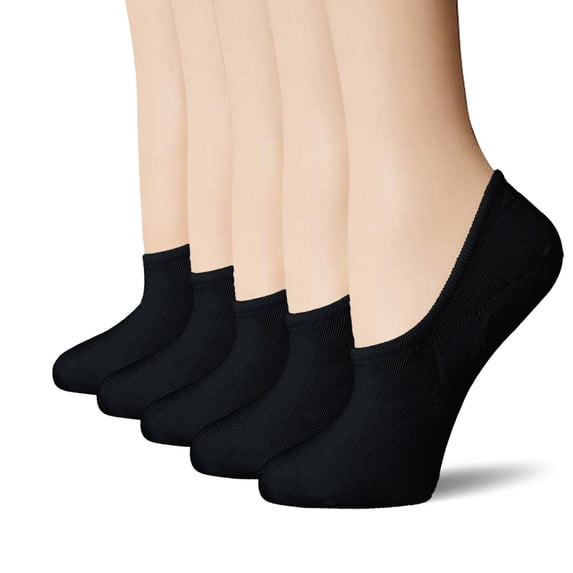LEKODE No Show Socks Womens 3pc Ballet Flat Socks Non Slip Socks Comfort Fit Low Cut Socks Athletic Socks Boat Slip-on with Heel Tab Running Socks Ankle Compression Socks Womens Socks Black M