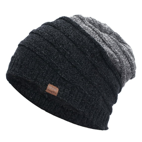 LEKODE Skull Cap Skully Cap for Men Winter Hats Beanies Hats Men Beanie Knit Hat Winter Hats for Women Knit Hat Black One Size