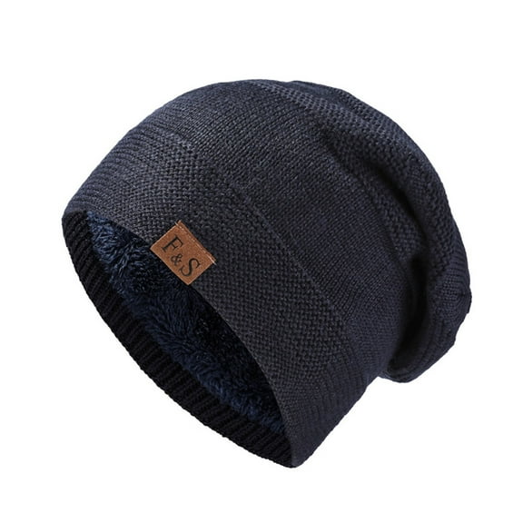 LEKODE Skull Cap Winter Hat Knit Hat Beanie for Women Beanies Hats Men Camo Beanie Winter Beanies Navy M