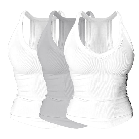 LEKODE Sleeveless Tops for Women 3 Piece Pack Built in Bra Tank Crew Neck Tunic T-shirts Plus Size Tank Tops for Women Tee Blouses Flowy Blouses Loose Fit Casual Shirts Women's Clothing Bronze M