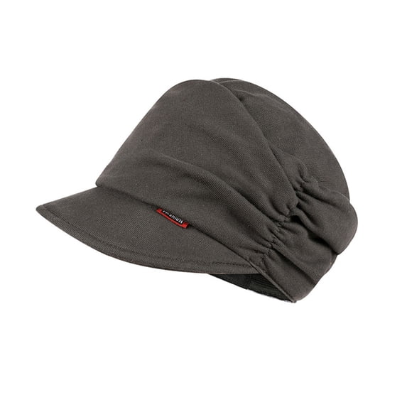 LEKODE Slouchy Beanie Hat with Brim for Women, Soft Stretchy Newsboy Cap, Chemo Headwear Turban Hat, Warm Stretch Knit Fall Winter Hat for Daily Indoor Outdoor Wear Dark Gray One Size