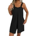 thumbnail image 1 of LEKODE Spaghetti Strap Romper Womens Rompers for Summer Jumpsuits for Women 2 Piece Matching Summer and Back Suspender Pants with Suspender Straps and Jumpsuit Two Piece Outfits Summer Black Xl, 1 of 9