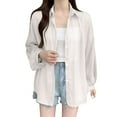 thumbnail image 1 of LEKODE Summer Cardigan Mesh Shrug Flowy Cardigans Womens Cardigan Light See Through Flowy Cardigan Sheer Shrug Women's Casual Lightweight Duster Open Front Cardigan White M, 1 of 4