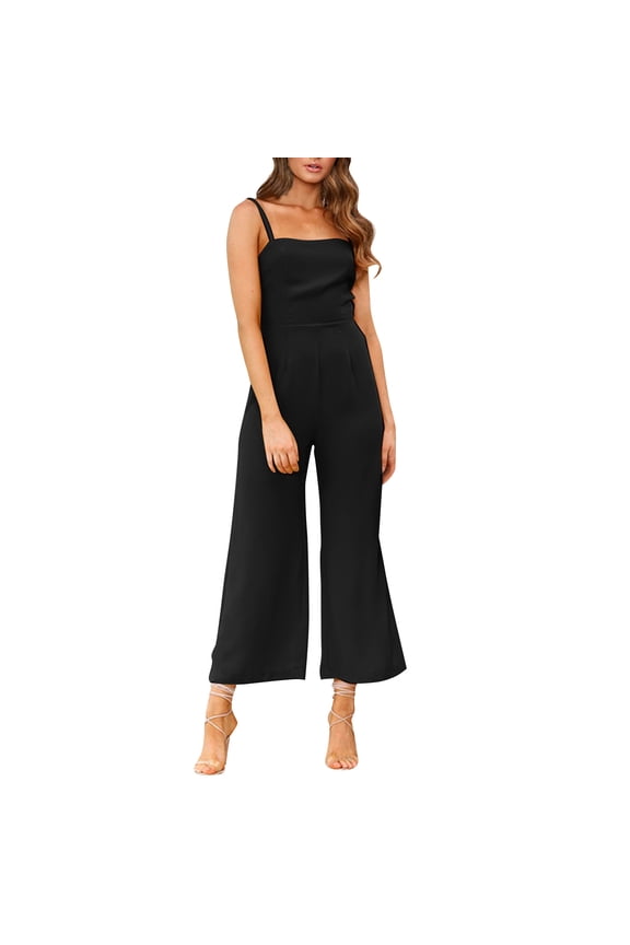 Summer Overalls Womens Rompers for Summer Jumpsuits for Women Matching Sets for Women Suspenders Wrapped Chest Zipper Jumpsuit Tunic Trousers Lounge Sets for Women Black M