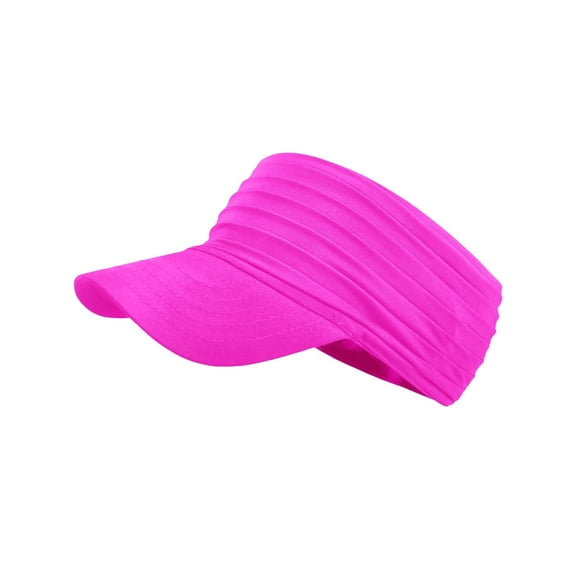 LEKODE Sun Visors for Women Ponytail Hat Sun Hats for Women for Sports and Outdoors Sun Hats for Men Travel Hat Summer Hats Work Hats for Men Breathable Hat Beach Hat Hot Pink One Size