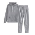 thumbnail image 1 of LEKODE Sweat Pants and Hoodie Set Women Matching Sweat Set Two Piece Tracksuit for Women Matching Sets for Women Solid Color Solid Color with Hat Sports Suit Women Womens Two Piece Sets Summer Gray L, 1 of 9