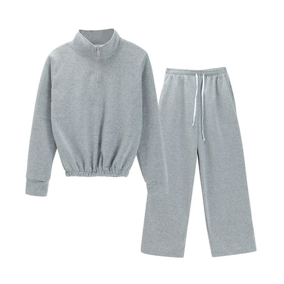 LEKODE Sweat Pants and Hoodie Set Women Matching Sweat Set Two Piece Tracksuit for Women Travel Outfits for Women 2 Piece Sets Summer Pants Sets Women 2 Piece Outfits Gray 3xl