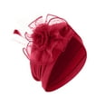 thumbnail image 1 of LEKODE Tea Party Hat Feather Hair Clip Feather Headpiece Fasteners Hats for Women Fashion Hats for Women Fascinators Hats for Women Tea Party Women's Fascinators Wine One Size, 1 of 2