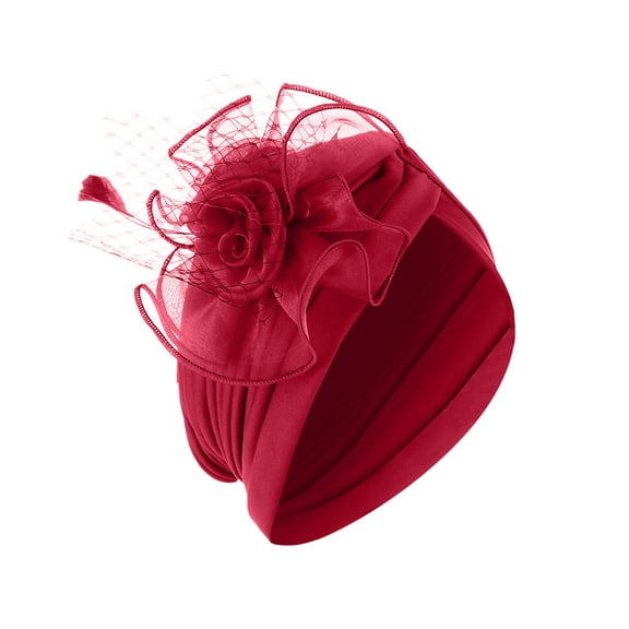 LEKODE Tea Party Hat Feather Hair Clip Feather Headpiece Fasteners Hats for Women Fashion Hats for Women Fascinators Hats for Women Tea Party Women's Fascinators Wine One Size