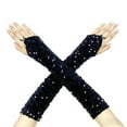 thumbnail image 1 of LEKODE Thermal Gloves for Women Carnival Party Opera Gloves Mardi Gras Gloves Wedding Gloves Women Long Gloves Black One Size, 1 of 4