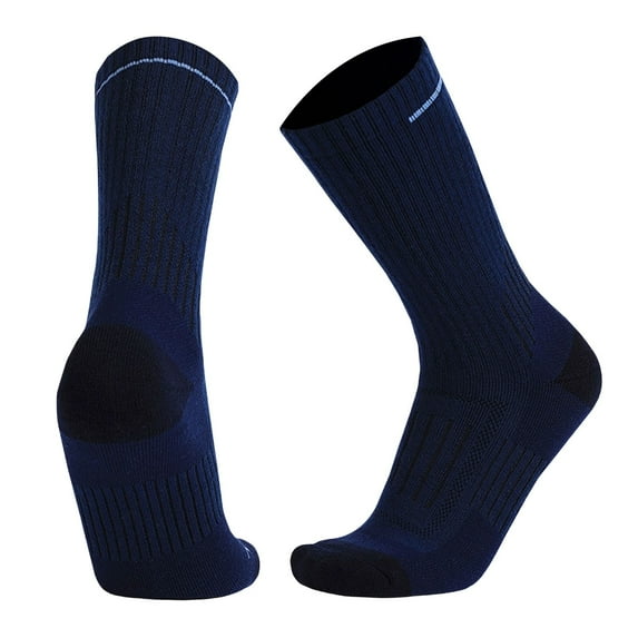 LEKODE Thermal Socks Thick Socks Women Crew Socks Hiking Socks Thigh High Stockings for Women Long Socks Men Thick Wool Socks Navy One Size
