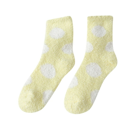 LEKODE Thick Fuzzy Socks Slipper Socks for Women Mid Calf Socks Women’s Crew Socks Men's Socks Womens Socks Men’s Crew Socks Beige One Size