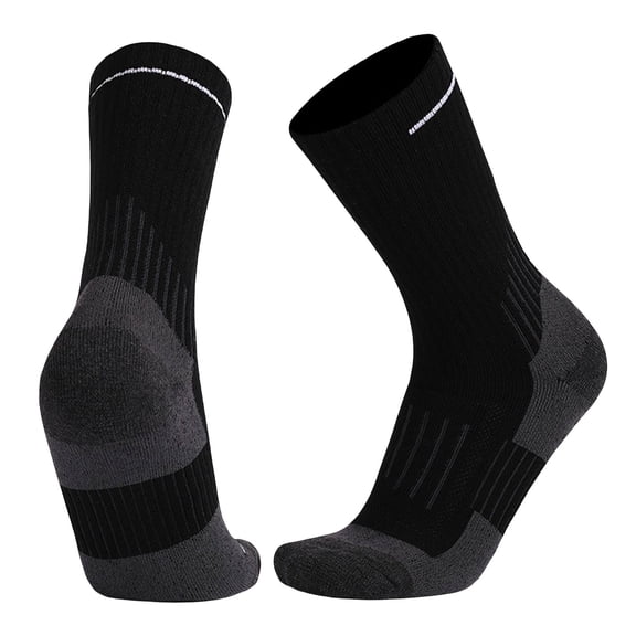 LEKODE Thigh High Stockings for Women Thick Wool Socks Breathable Socks Crew Running Socks Women Hiking Socks Compression Stockings for Men Thick Socks Women Black One Size