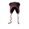 thumbnail image 1 of LEKODE Thin Beanie Warm Ear Protection Knitted Hat Skull Cap Faux Fur Hat Womens Beanies for Winter Aviator Hat Outdoor Cycling Cold-proof Ear Warm Cap Coffee One Size, 1 of 4