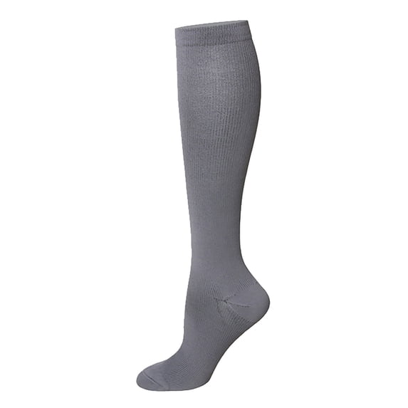 LEKODE Thin Tube Long Socks running socks Compression Socks long socks for women Solid over the knee socks Graduated Compression for Women & Men High Socks Sport Socks Support Stockings Gray S