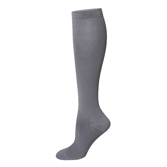 LEKODE Thin Tube Long Socks running socks for Women & Men Support Stockings Compression Socks Sport Socks Striped Thigh High Socks Graduated Compression long socks for women soccer socks Gray M