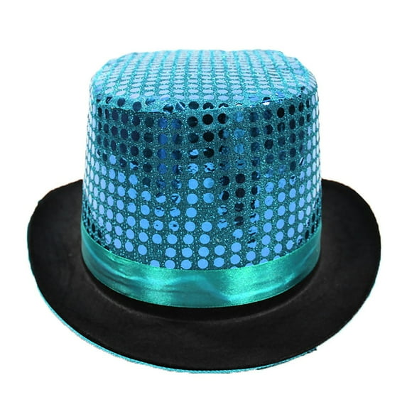 LEKODE Top Hat Sequin Hat Wide Brim Hats for Men Fisherman Cap Mens Top Hats Women's Hats Womans Hat Sky Blue One Size
