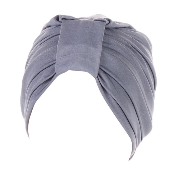 LEKODE Turban Hats for Women Turban Head Wraps for Women Skull Cap Women Scarf for Hair Women Head Scarves for Women Head Wraps for Women Chemo Headwrap Scarf Gray One Size