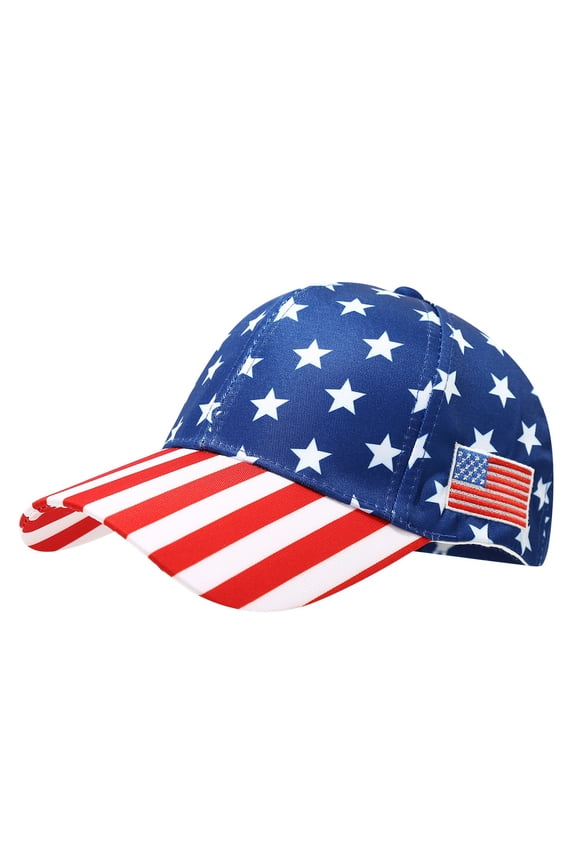 USA Flag & Embroidery Low Profile Adjustable Baseball Dad Cap Blue One Size