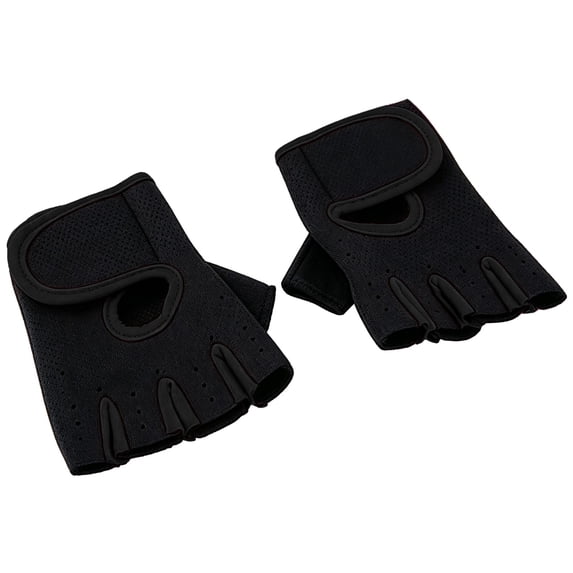 LEKODE Unisex Fingerless Workout Gloves, Breathable Lightweight Gym Gloves with Palm Protection for Weight Lifting, Cycling, Fitness Training and Daily Exercise B Black L