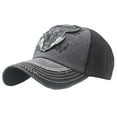 LEKODE Vintage Washed Bull Skull Patch Baseball Cap, Two Tone ...