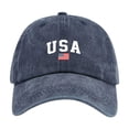 thumbnail image 1 of LEKODE Vintage Washed Hat Distressed Denim Embroidered Baseball Cap for Men Women Navy One Size, 1 of 4