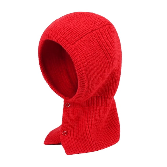 LEKODE Warm Ear Protection Knitted Hat Aviator Hat with Neck Cover Brimless Hats for Men Womans Hat Funny Hats Red One Size