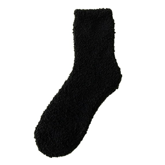 LEKODE Warm Fuzzy Socks for Women Slipper Socks for Women Thick Socks Women Womens Athletic Socks Athletic Socks for Women Compression Crew Socks Gym Socks Women Black One Size