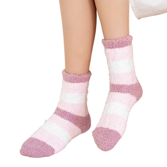 LEKODE Warm Fuzzy Socks for Women Slipper Socks for Women Winter Socks Men Sock Comfy Socks Women’s Socks Womens Running Socks E One Size