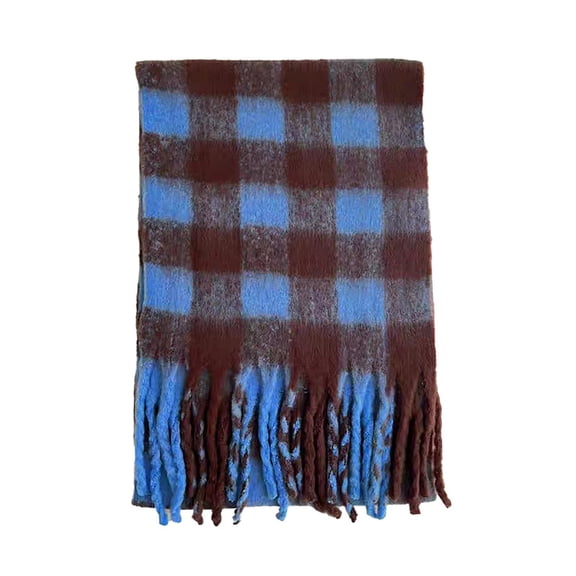 LEKODE Warm Scarf Knit Scarf Winter Scarves Lady Scarf Ladies Scarf Scarves for Women Ladies Scarves Blue One Size
