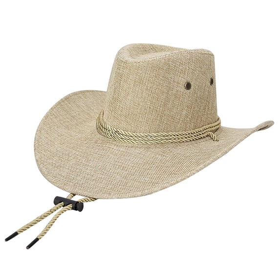 LEKODE Western Cowboy Hat for Women Men Small Short Wide Brim Beach CowCattleman Cowboys Hats Gray One Size