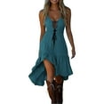 thumbnail image 1 of LEKODE Western Cowgirl Dress for Women Vestidos Vaqueros De Mujer Para Botas Boho Dress for Women Wrap Dress Bridal Dress Long Dress Womens Dresses Blue S, 1 of 8