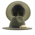 thumbnail image 1 of LEKODE Western Hat Fedora Hats for Men Wide Brim Hat Hiking Hat Foldable Sun Hats for Women Hats for Women Fashionable Camping Hat Country Hats Party Hats Army Green One Size, 1 of 2