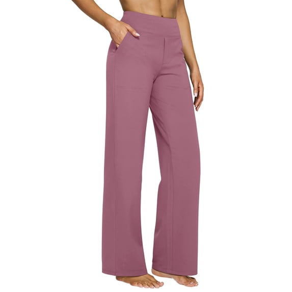 LEKODE Womans Pants Wide Leg Pants Comfy Pants Golf Pants Fishing Pants Yoga Pants Breathable Pants High Waisted Pants for Women Beach Pants Soft Pants For Watermelon Red 3XL
