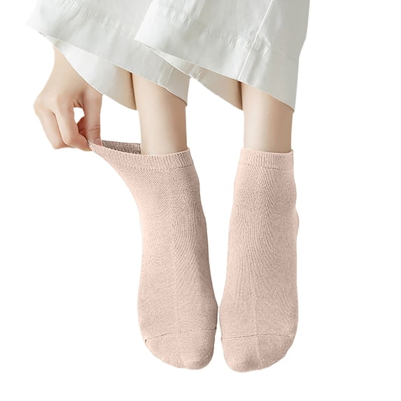 LEKODE Women Ankle Socks All Day Comfort Moisturizing Socks Natural Cotton Crew Socks Organic Cotton Socks Women Crew Novelty Ankle Organic Socks Woman Toe Socks Bamboo Socks Beige One Size