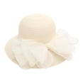 thumbnail image 1 of LEKODE Women Derby Church Dress Fascinator Wide Brim Tea Party Wedding Hats Beige One Size, 1 of 4